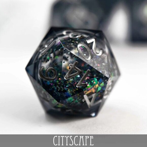 DNC Dice Set - Cityscape - Liquid Core - 7 Resin Dice - Fantasy RPG Gaming - Picture 2 of 6